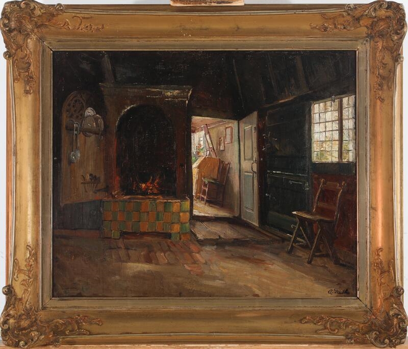 Artwork by Amelie Ruths, Vierländer diele, Made of Oil On Canvas