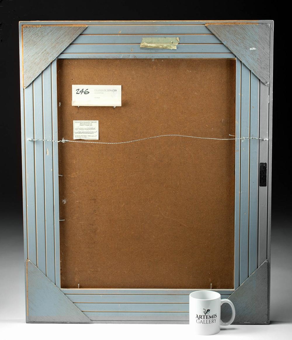 Artwork by Charles Winstanley Thwaites, Portrait Taos Pueblo Native American, Made of Oil On Board