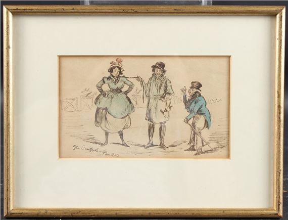 Two gentlemen and a lady - George Cruikshank
