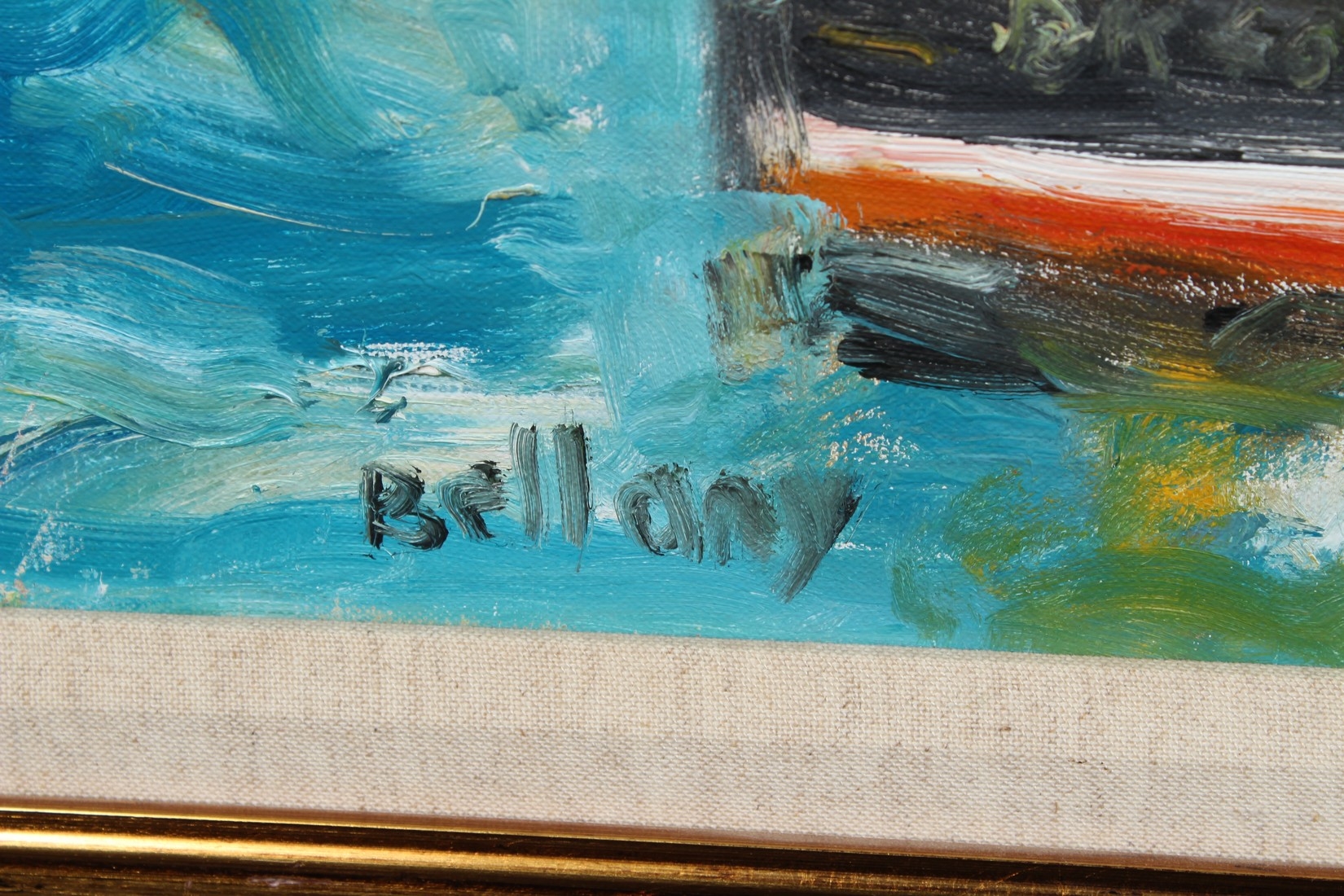 Artwork by John Bellany, Exmouth Harbour, Made of Oil On Canvas