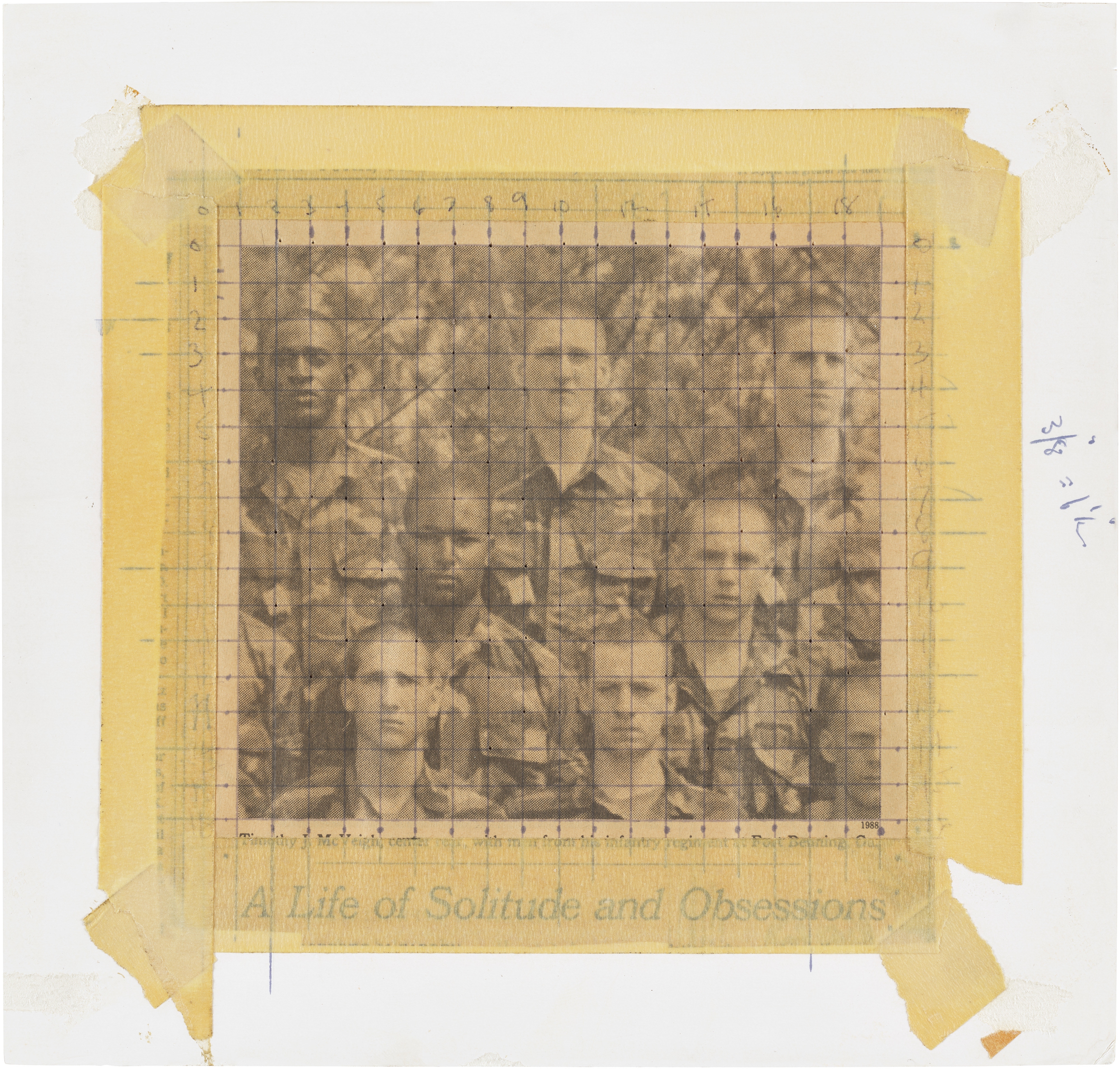 Artwork by Richard Artschwager, Untitled (Natural Selection II, Made of ink on newsprint drawing