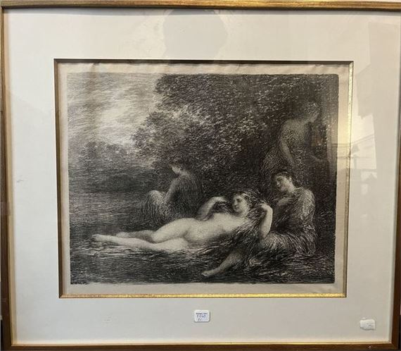 Bathers Black engraving - Henri Fantin-Latour