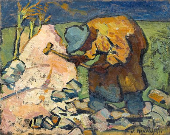 Wilhelm Rudolph | Straßenarbeiter (1919) | MutualArt