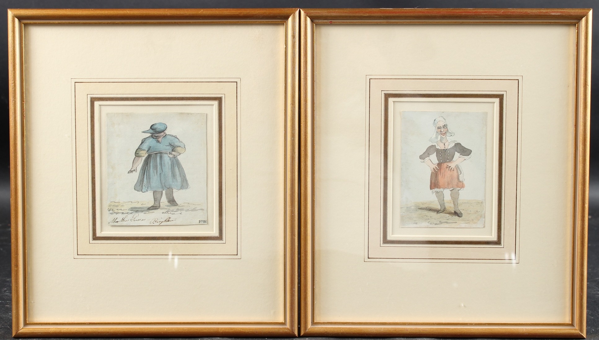 John Nixon | Two ink and wash studies of figures (1795) | MutualArt