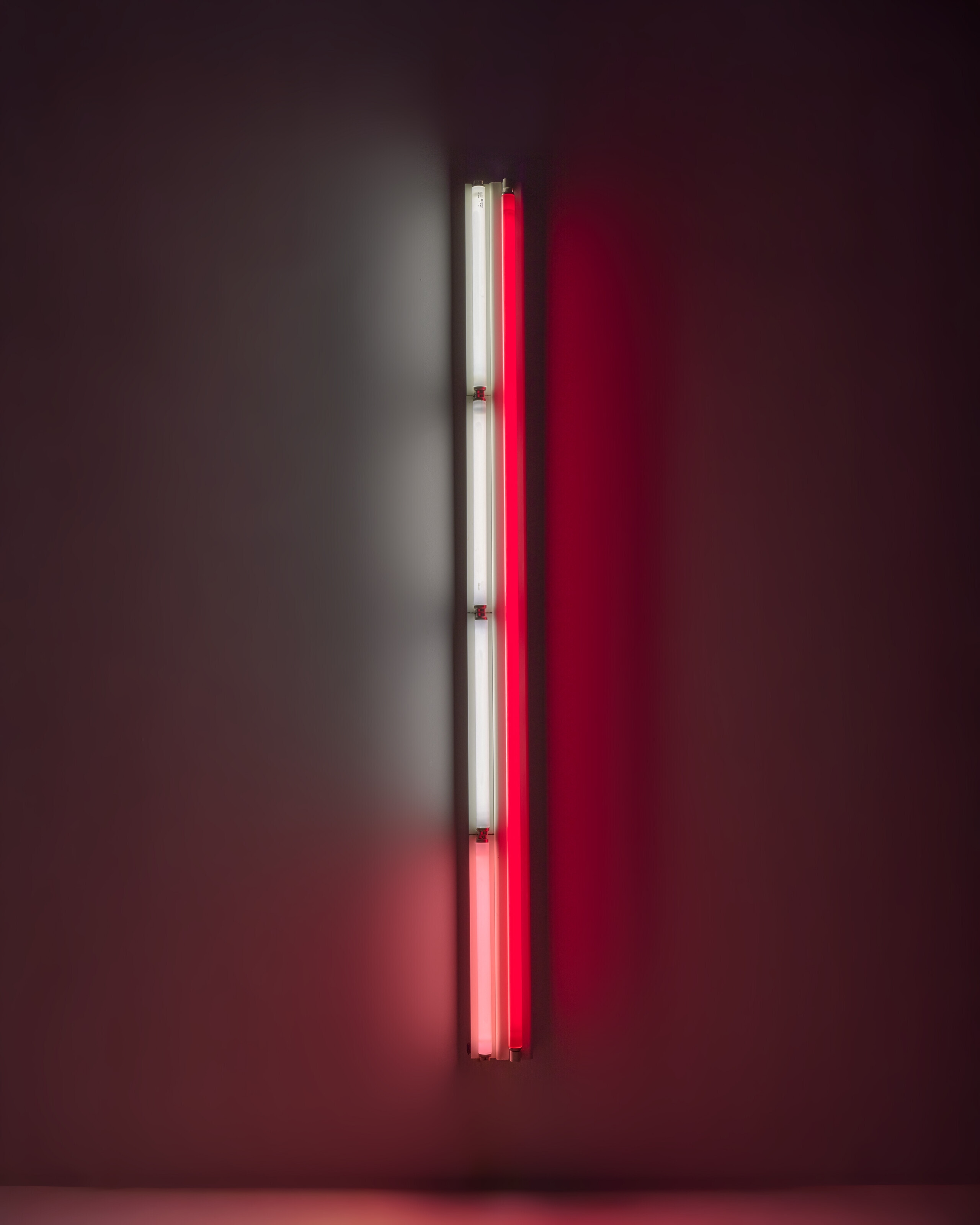 Artwork by Dan Flavin, Sans titre (to Brad Gillaugh, Made of red, pink
