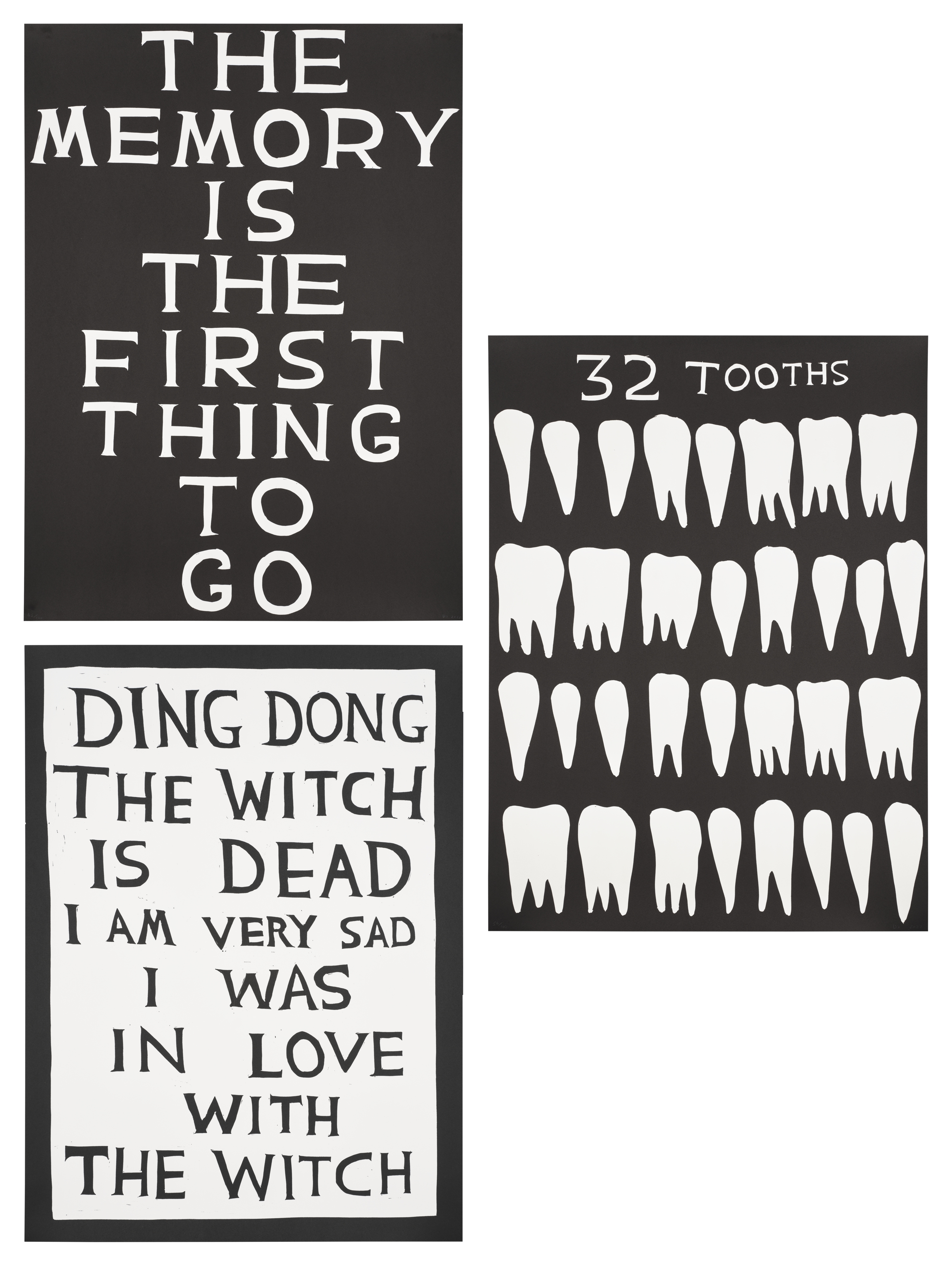 David Shrigley | The Memory Is The First Thing To Go; 32 Tooths; and ...