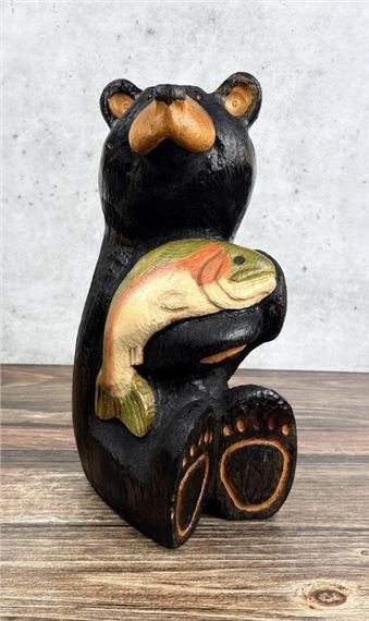 希少 BIG Sky ジェフ フレミング ビッグスカイ 手彫り木製 クマ Jeff M. Fleming | Big Sky Carvers Wood Black Bear | MutualArt