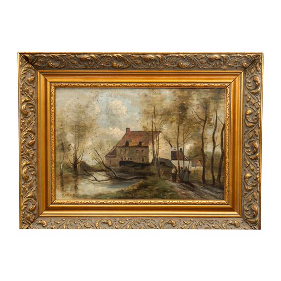 Planque, près de Douai - Le moulin brûlé - Jean Baptiste Camille Corot