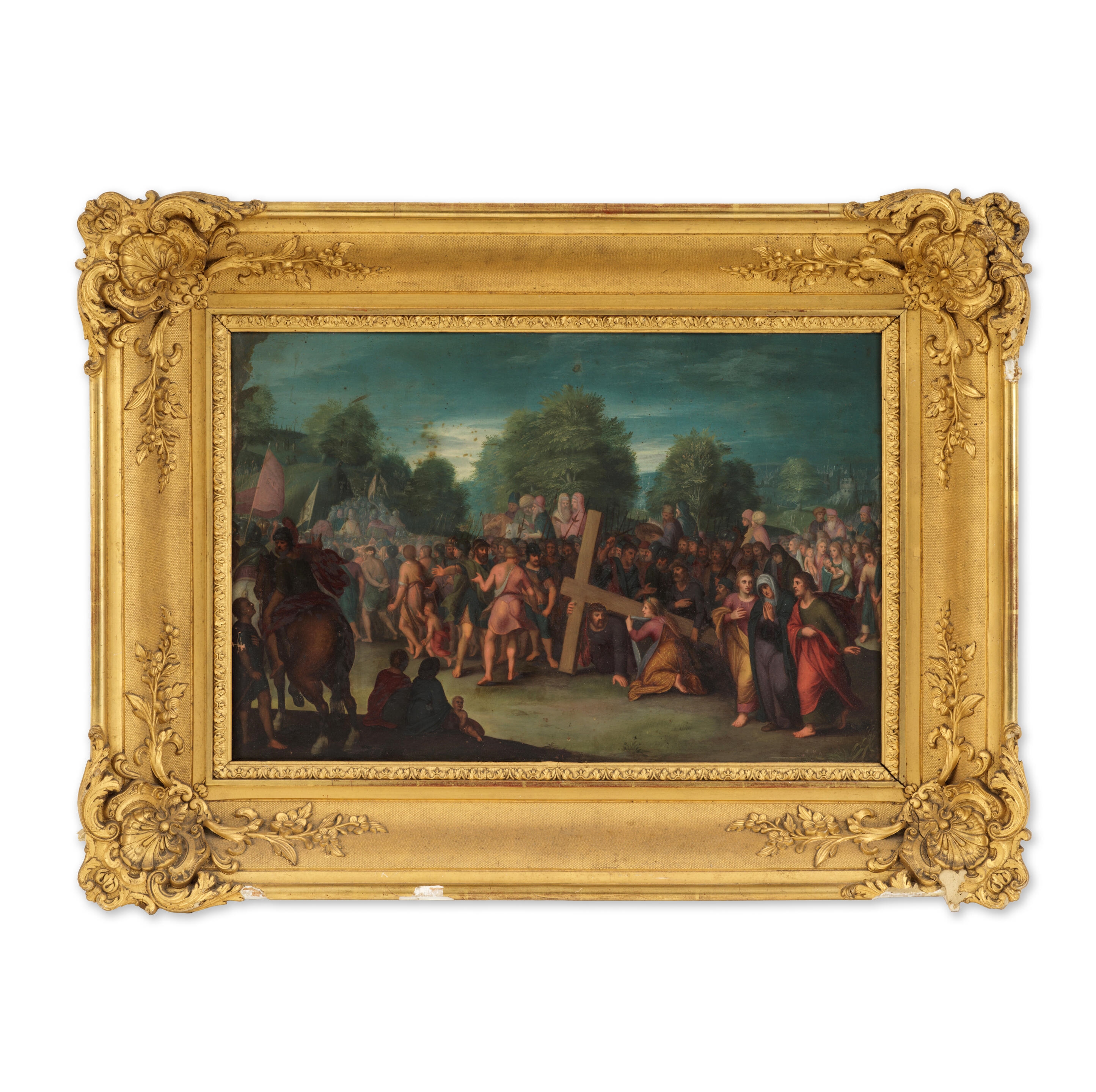 Artwork by Otto van Veen, Sur la route du Calvaire, Made of oil on copper