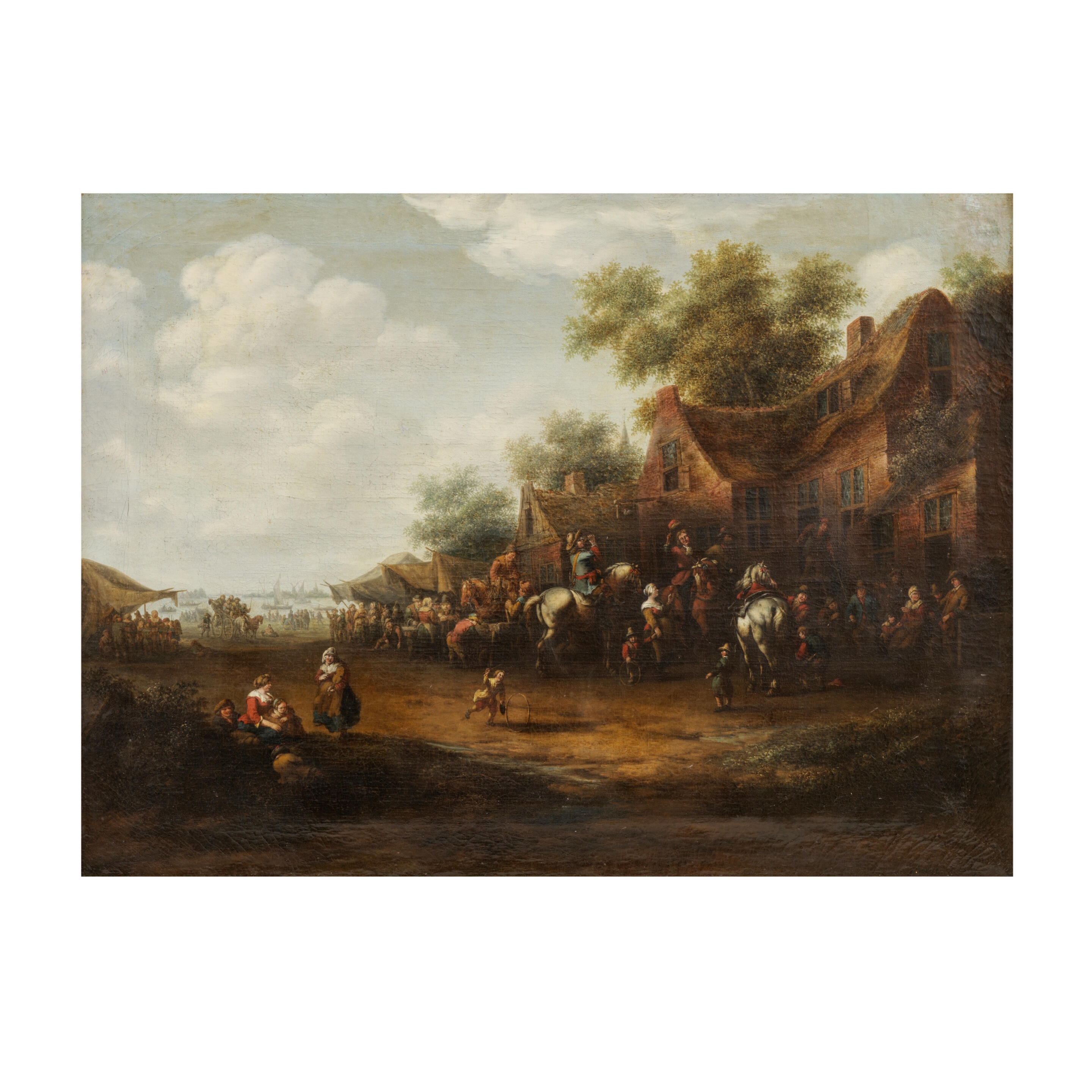 Artwork by Eise Aetes Ruytenbach, Scène villageoise, Made of oil on canvas