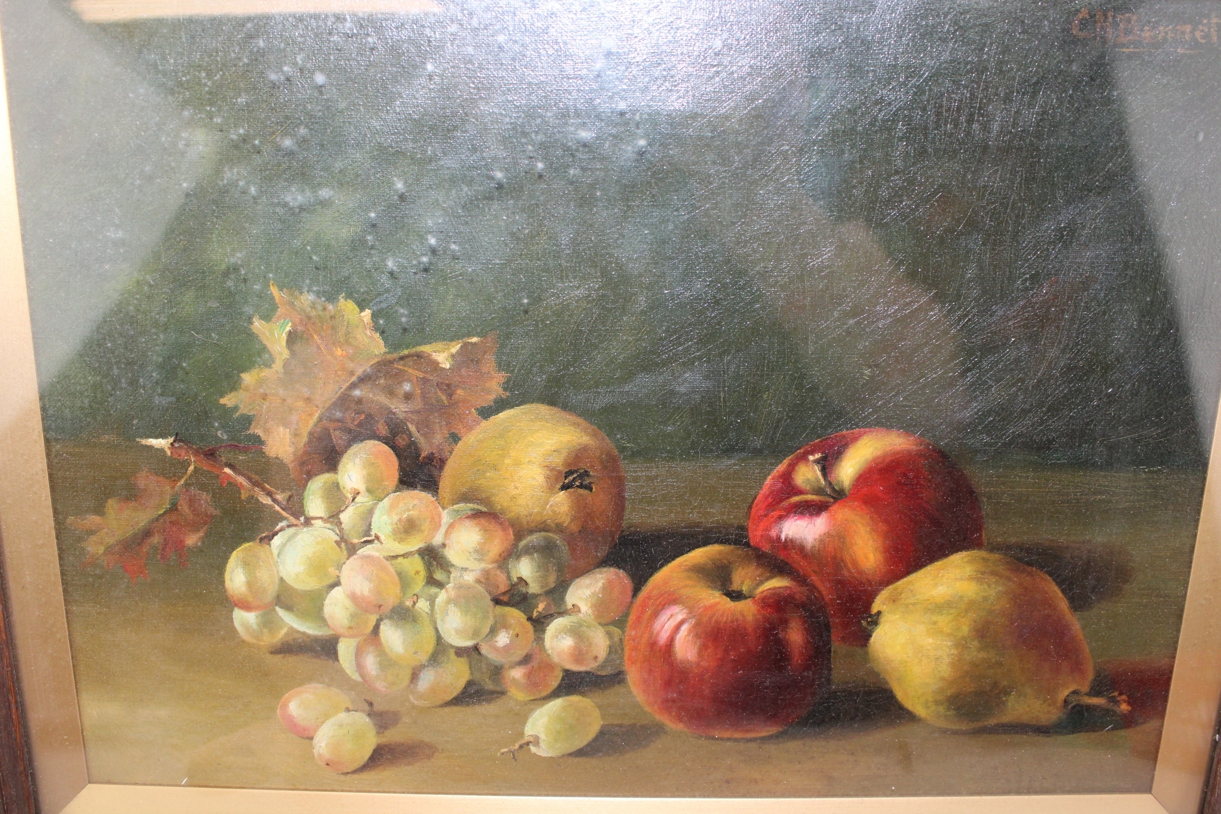 Artwork by Charles Howson Bennett, still life fruit scene, Made of Oil On Canvas