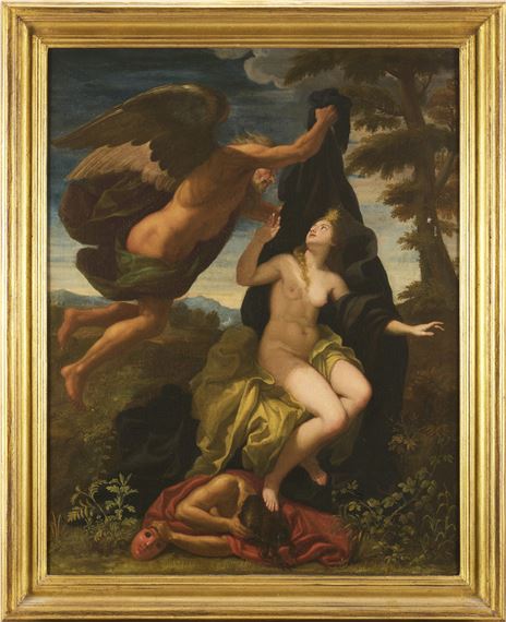 Truth Unveiled by Time tramples Falsehood - Roman School, 17th Century