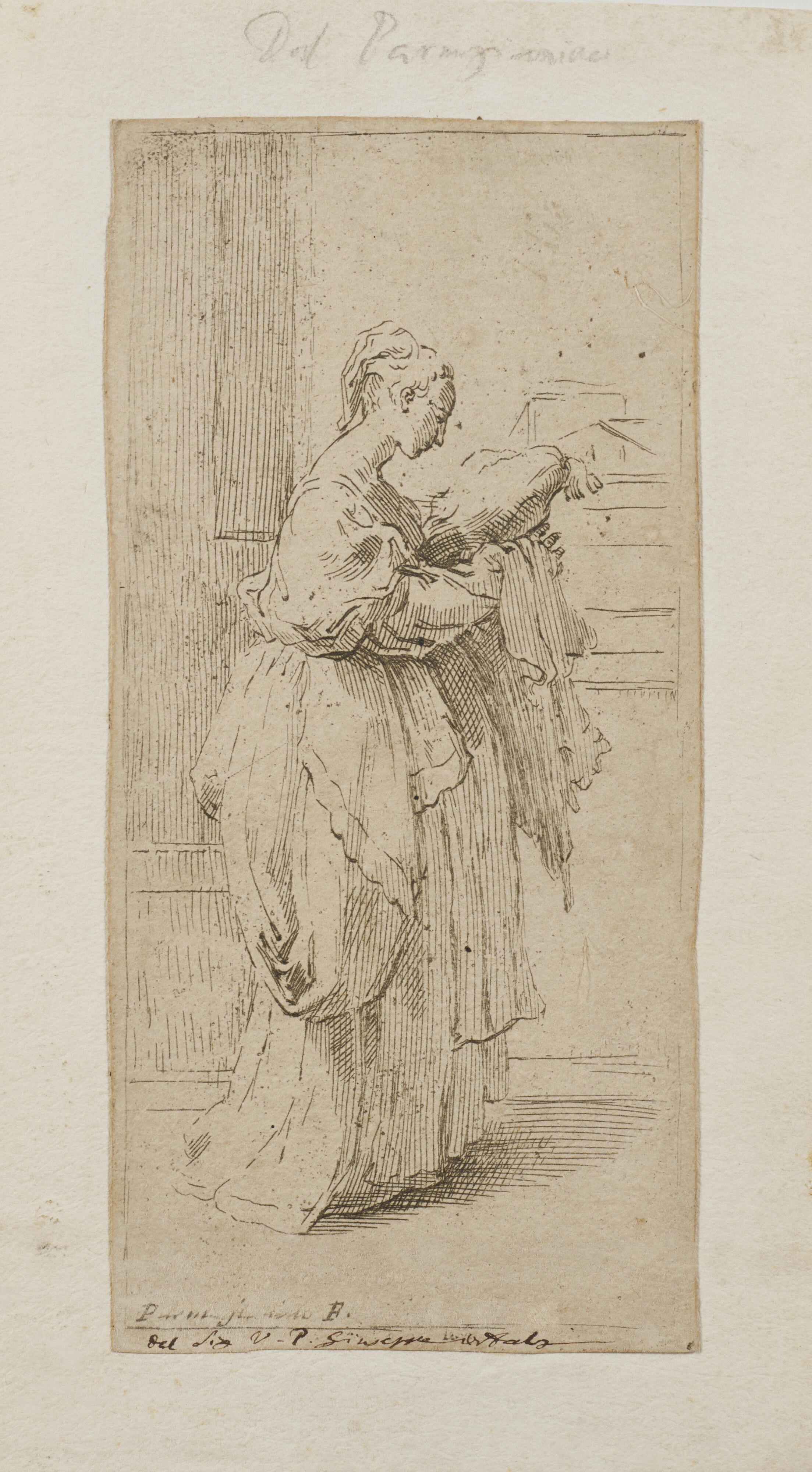 Artwork by Parmigianino, Guido Reni, Girl with a cushion, Made of engravings