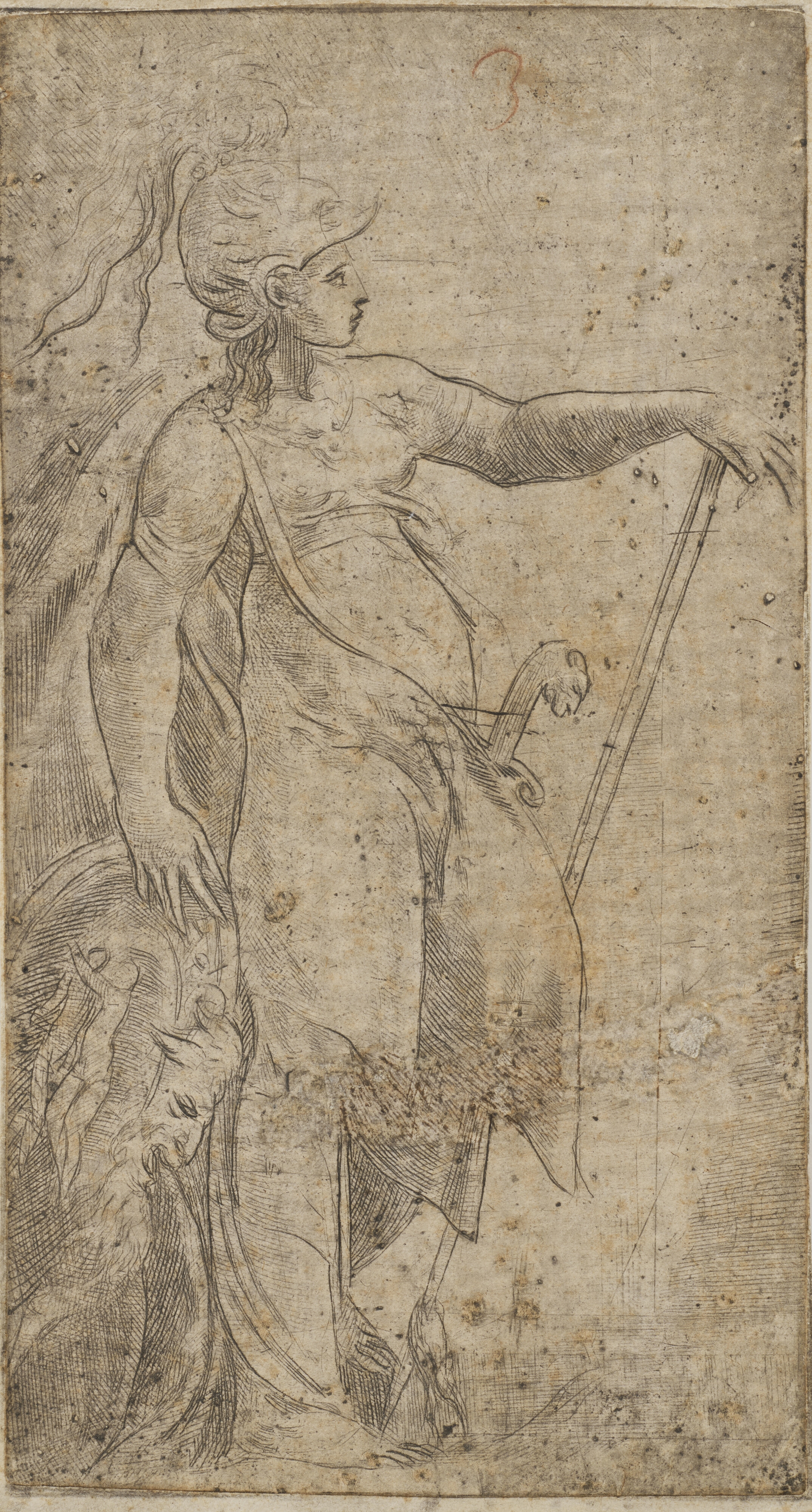 Artwork by Parmigianino, Guido Reni, Girl with a cushion, Made of engravings