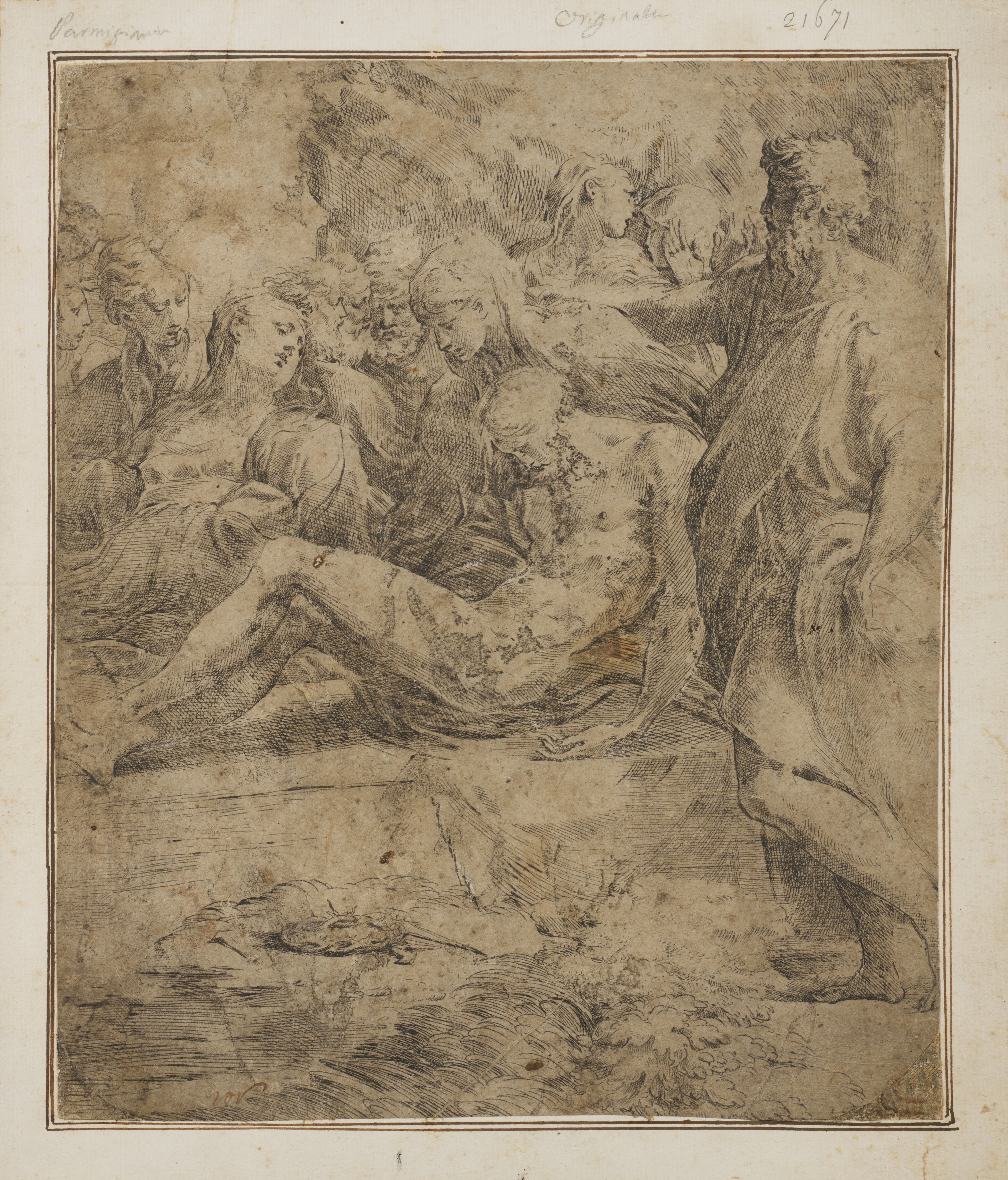 Artwork by Parmigianino, Guido Reni, Girl with a cushion, Made of engravings