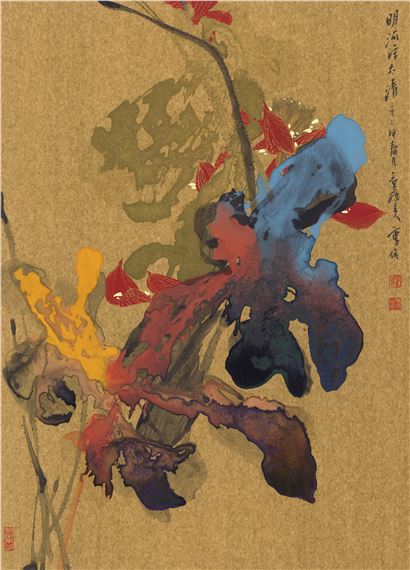 Lotus in Splashed-colour by Cao Jun, 2023