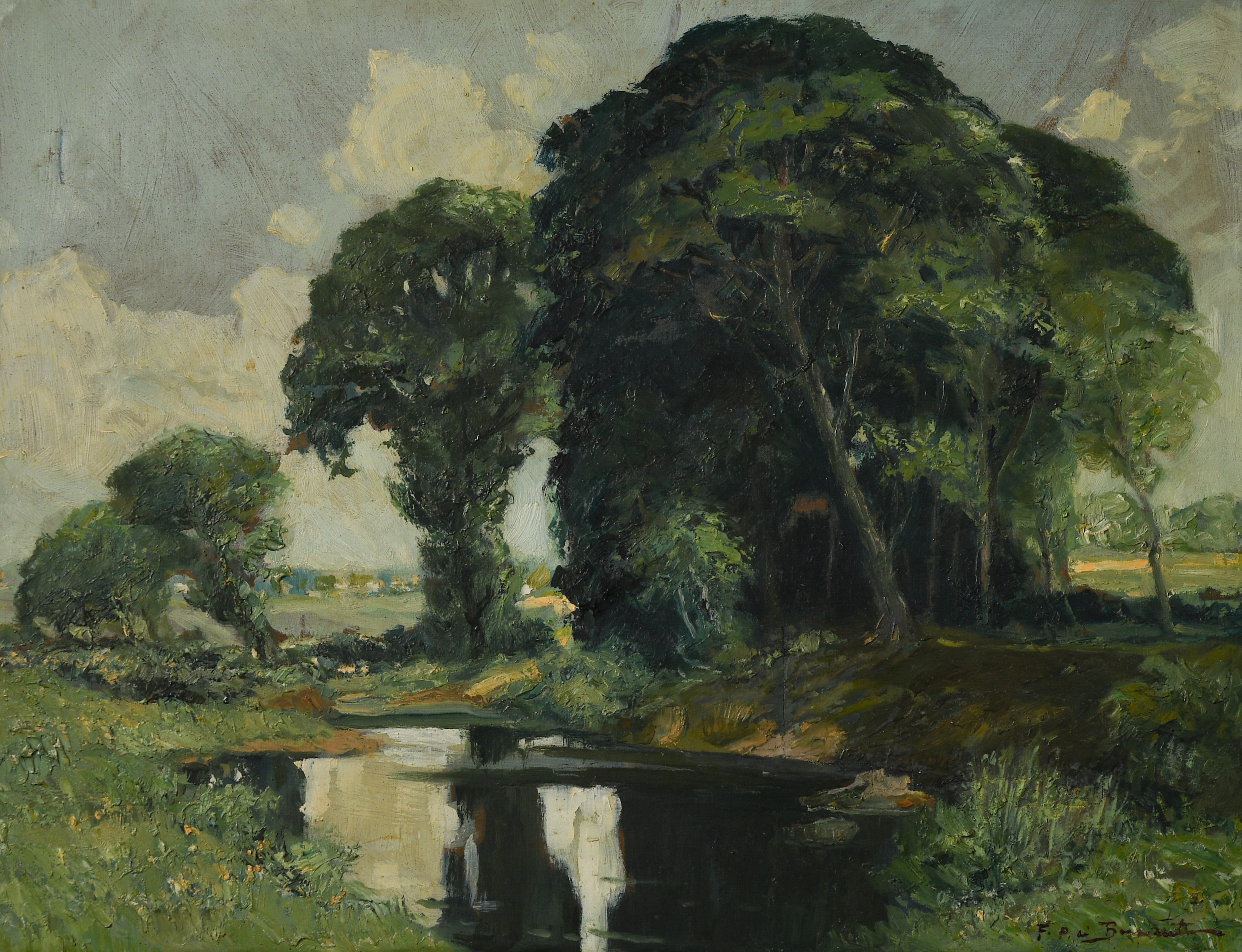 Artwork by Francesco Pablo de Besperato, Landscape near Canterbury, Made of Oil On Canvas