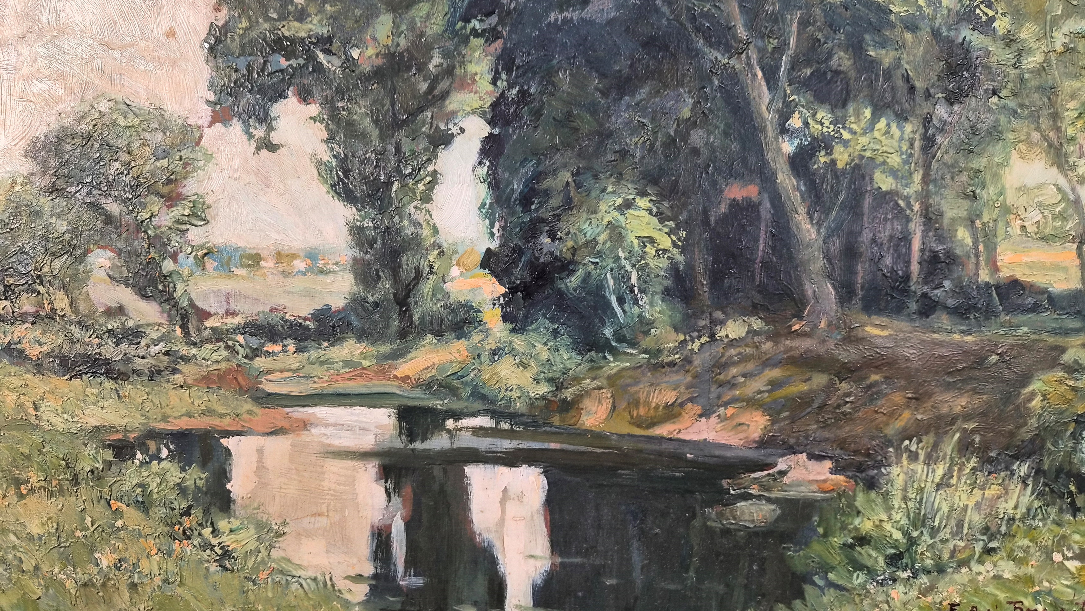 Artwork by Francesco Pablo de Besperato, Landscape near Canterbury, Made of Oil On Canvas