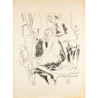 Due nudi in interno - Pericle Fazzini