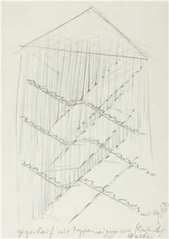 Gegenlauf zur Treppenneigung wie fließendes Wasser - Günther Uecker