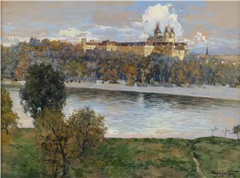 Blick über die Donau auf das Stift Melk in der Wachau - Siegfried Stoitzner