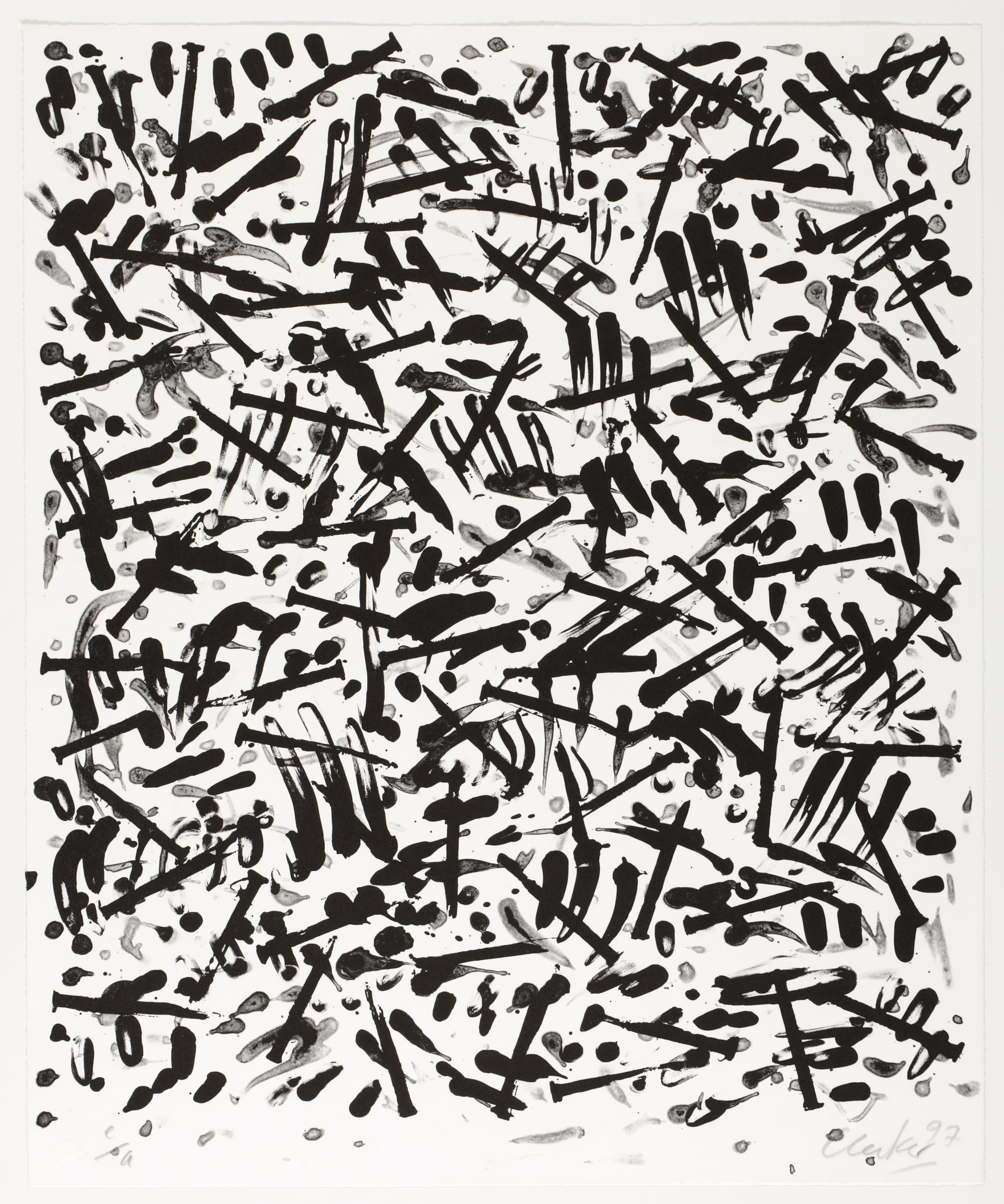 Artwork by Günther Uecker, Archäologie des Reisens, Made of Lithographie Auf Festem Velin Von Bfk Rives