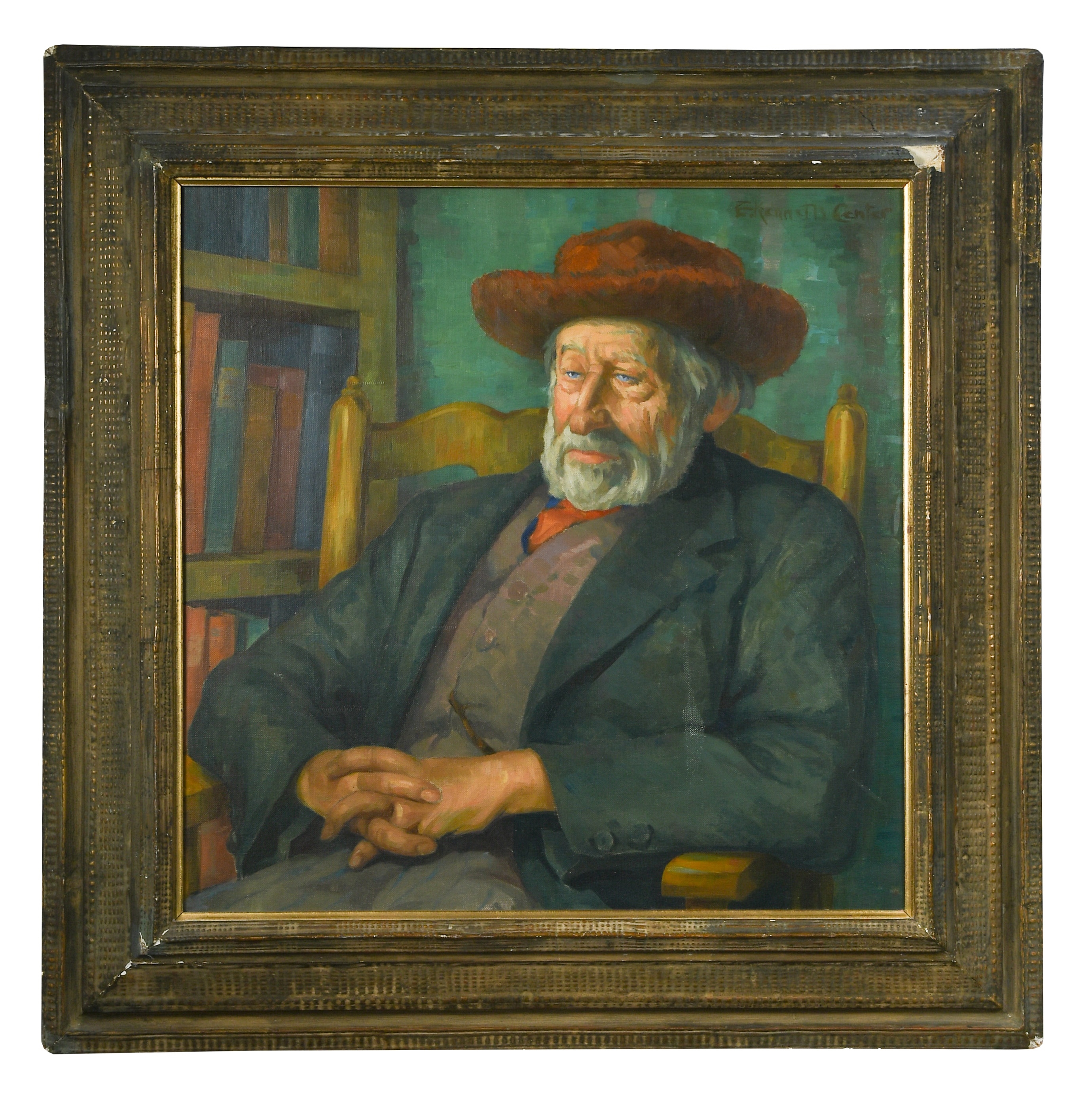 Artwork by Edward Kenneth Center, Portrait of a seated gentleman, Made of Oil On Canvas