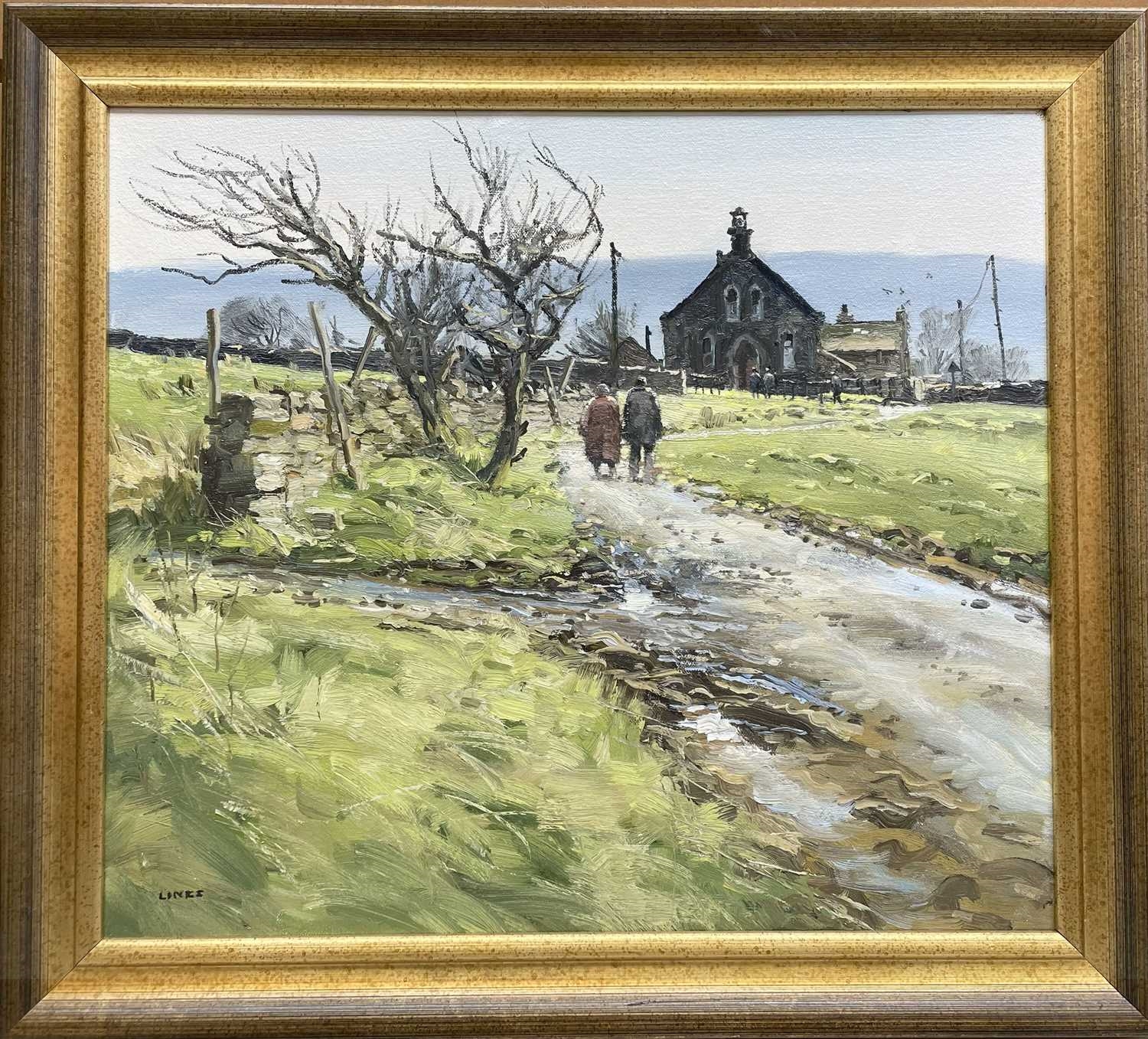 Artwork by John Lines, Sunday Morning, Made of Oil On Canvas