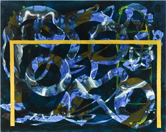 Blue Deluge With Yellow Bridge - Maurice Cockrill