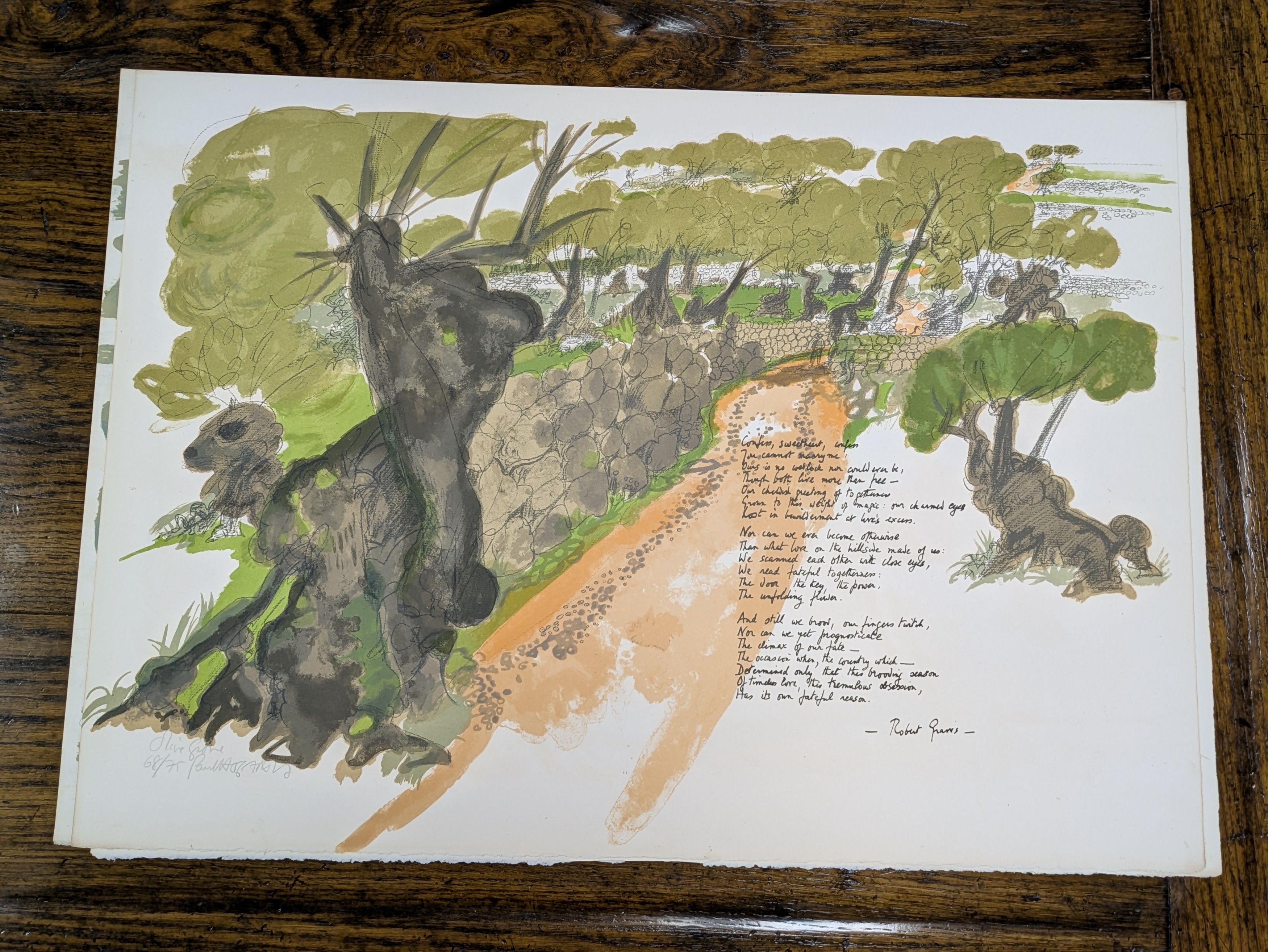 Artwork by Paul Hogarth, Deya - the complete portfolio of five poems and lithographs, Made of Lithographs