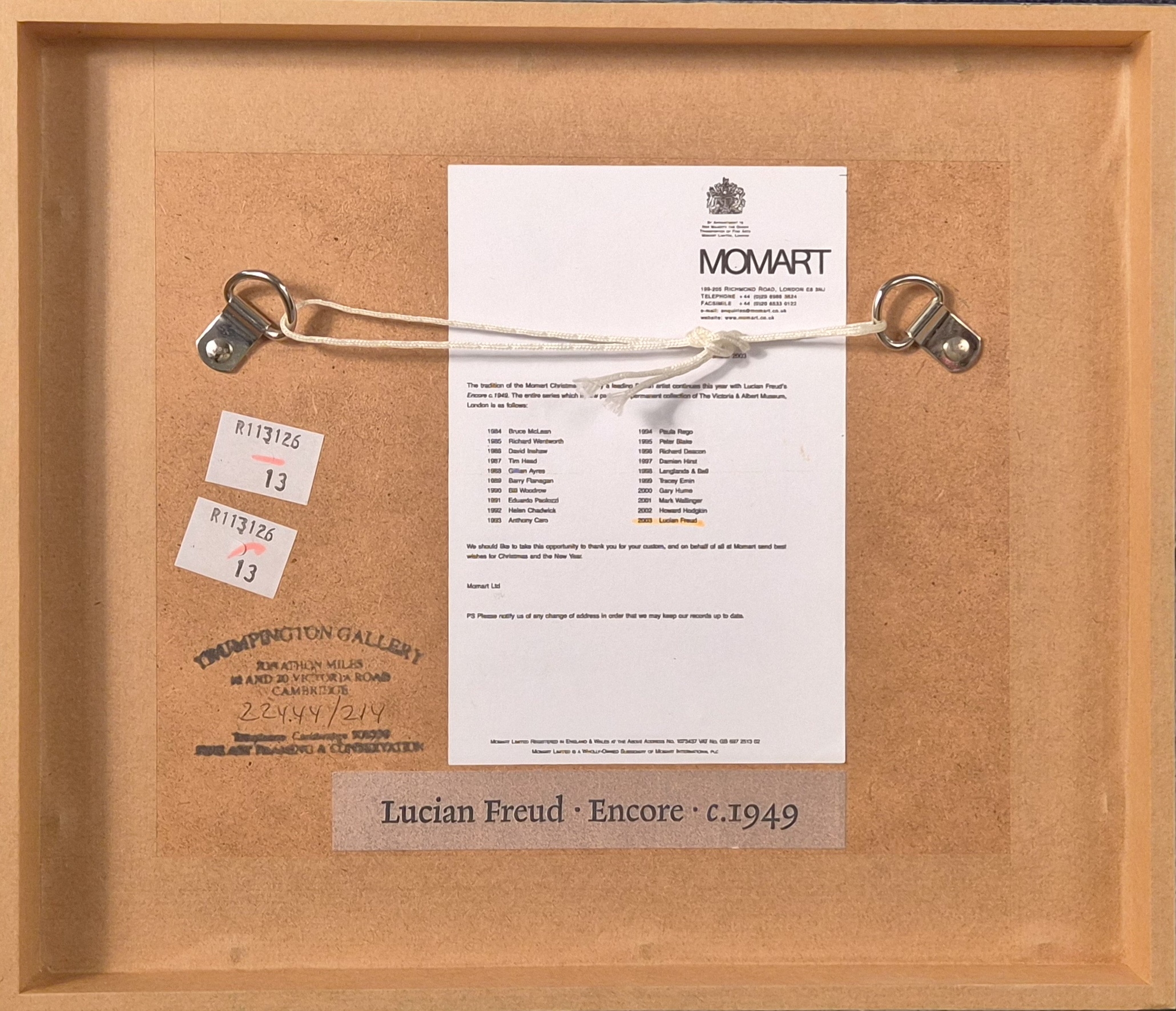 Artwork by Lucian Freud, Encore, Made of Offset Lithograph