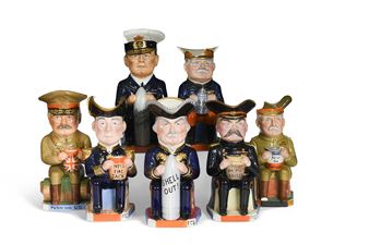 A part set of seven Wilkinson character jugs - Francis Carruthers Gould