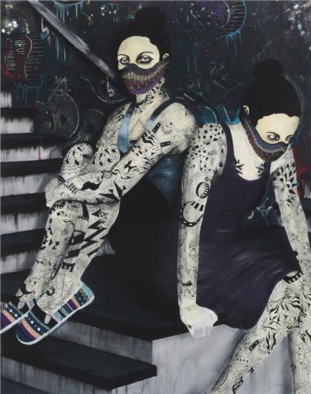 Composition with two female figures - Rune Christensen