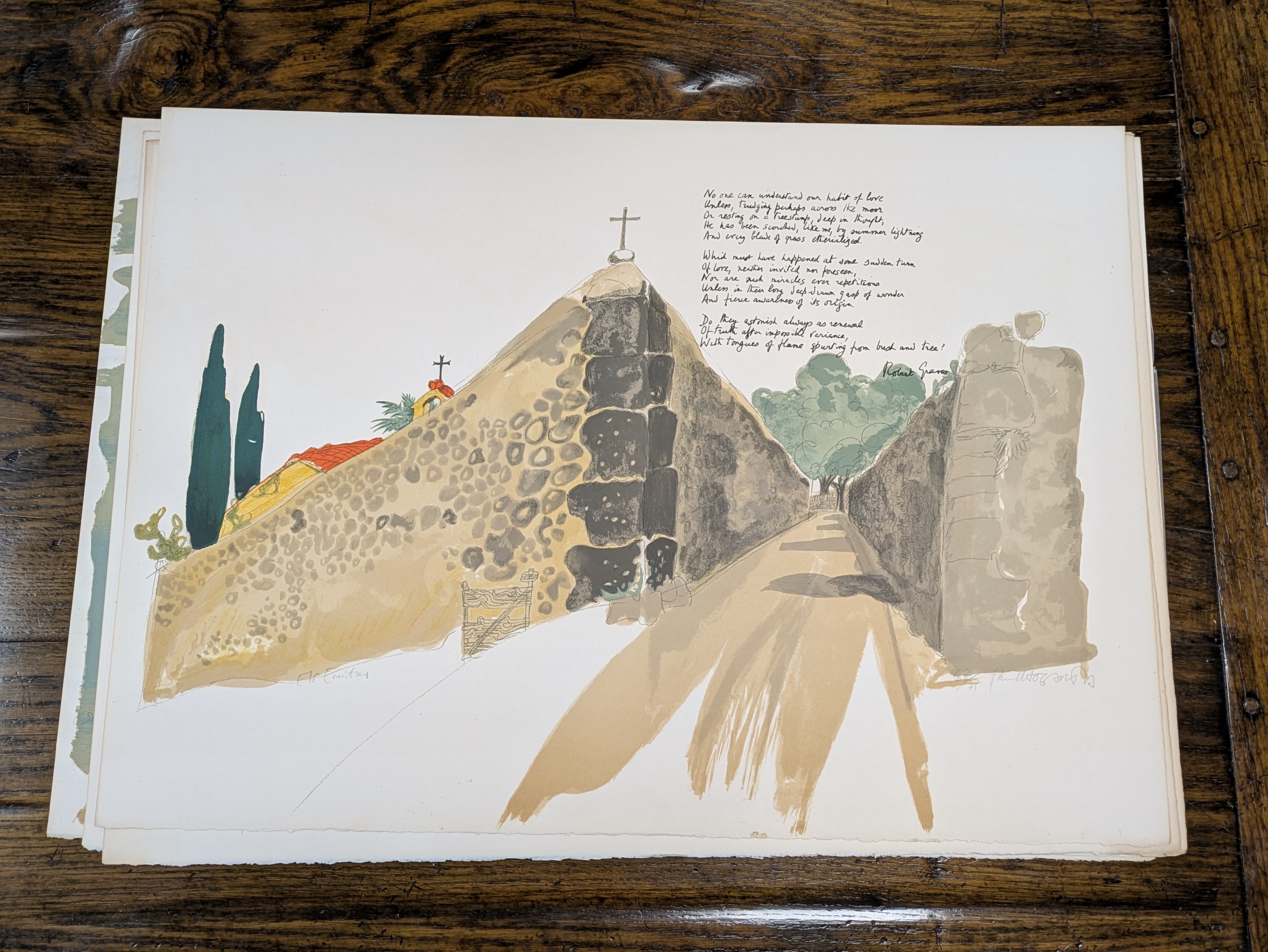 Artwork by Paul Hogarth, Deya - the complete portfolio of five poems and lithographs, Made of Lithographs