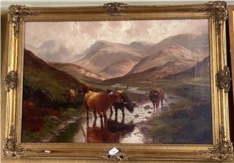 Highland cattle, Glen Nevis - Henry R. Hall