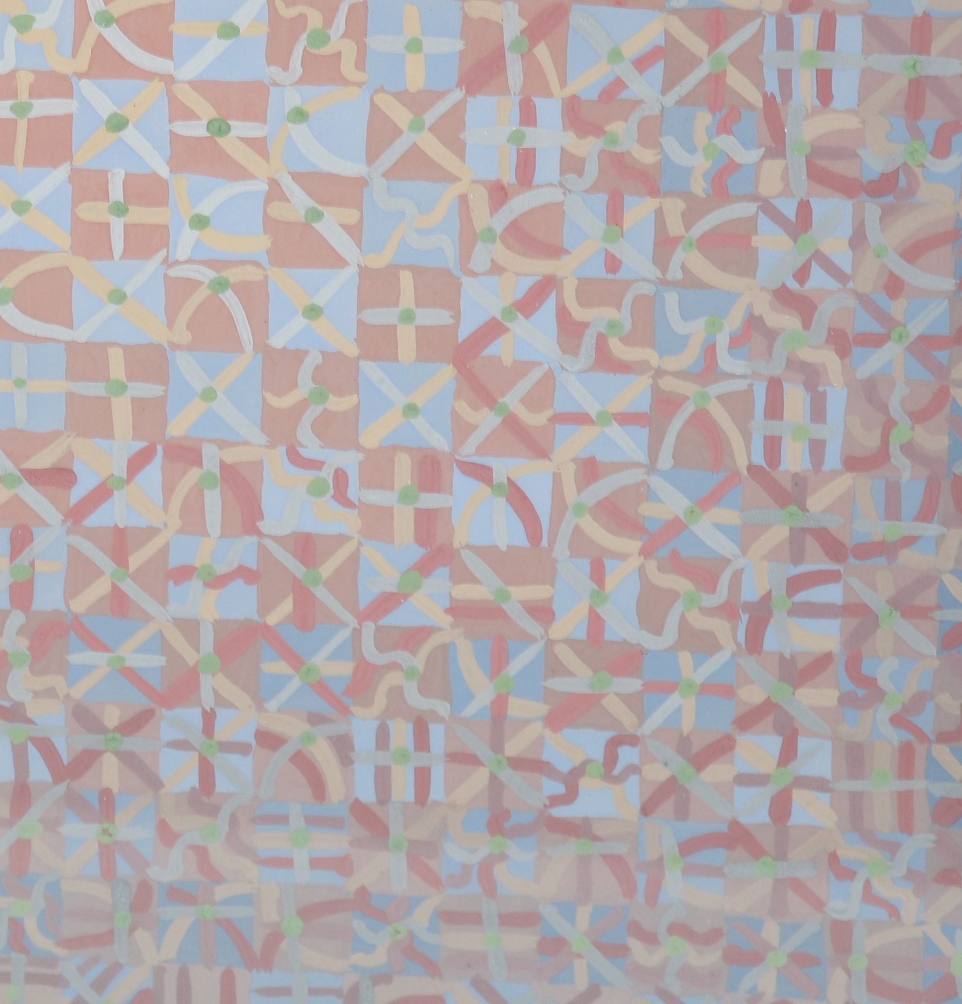 Artwork by Pamela Studstill, Two Quilt Studies on Paper, Made of Gouache On Paper