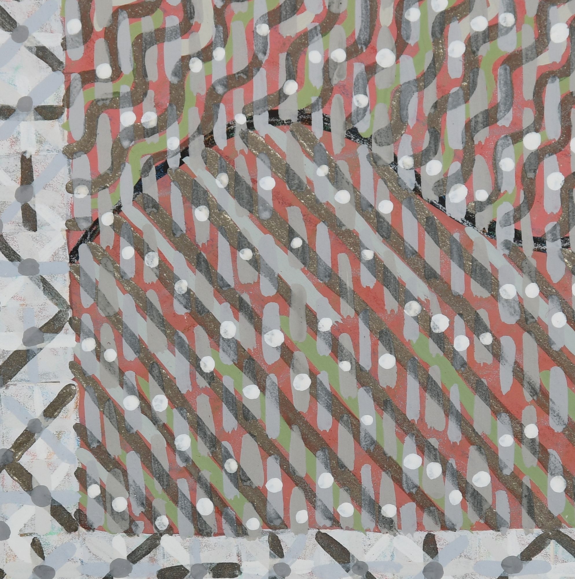 Artwork by Pamela Studstill, Two Quilt Studies on Paper, Made of Gouache On Paper