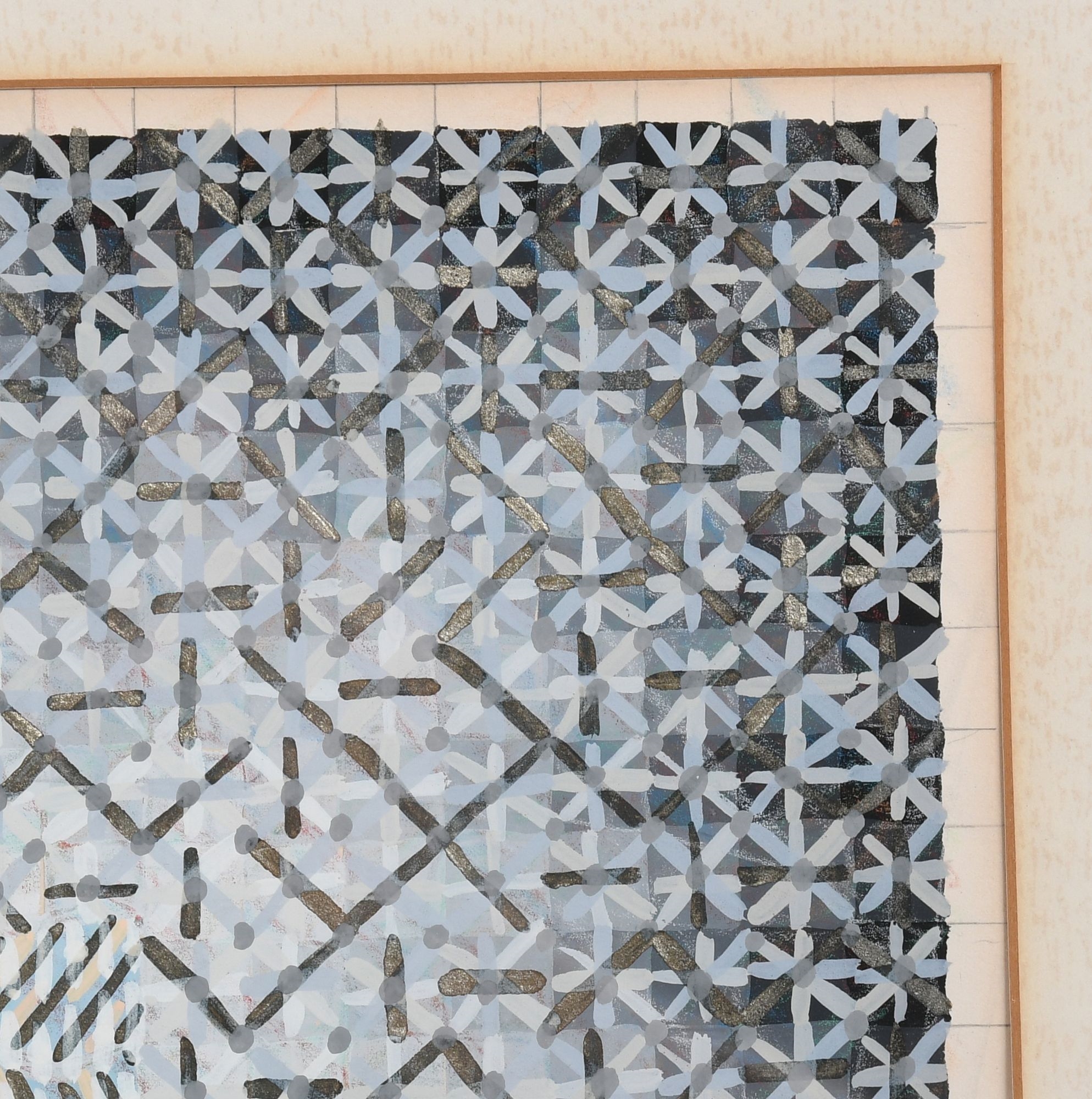 Artwork by Pamela Studstill, Two Quilt Studies on Paper, Made of Gouache On Paper