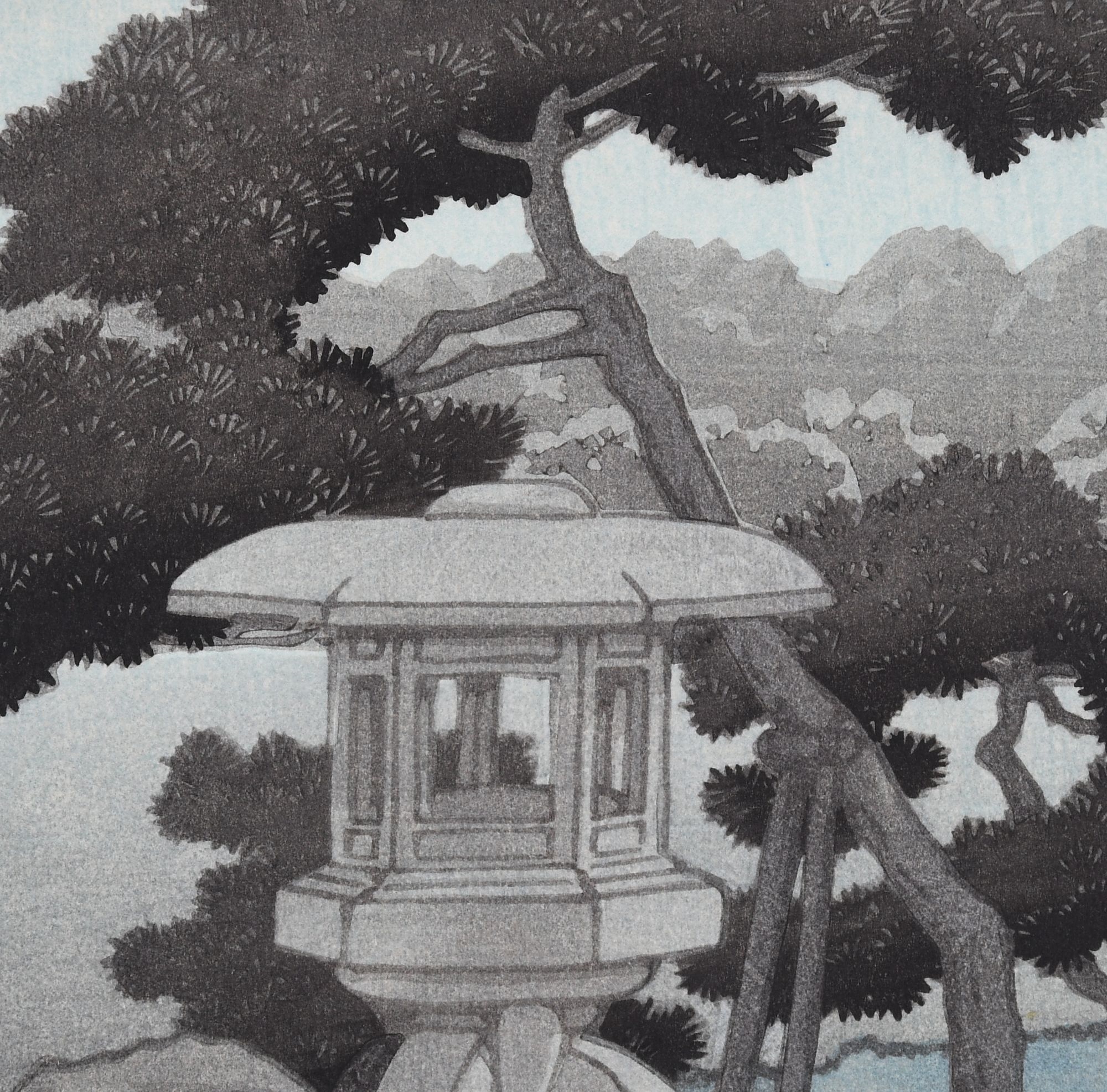 Artwork by Hasui Kawase, Moon Over Kiyosumi Garden, Made of Woodblock Print