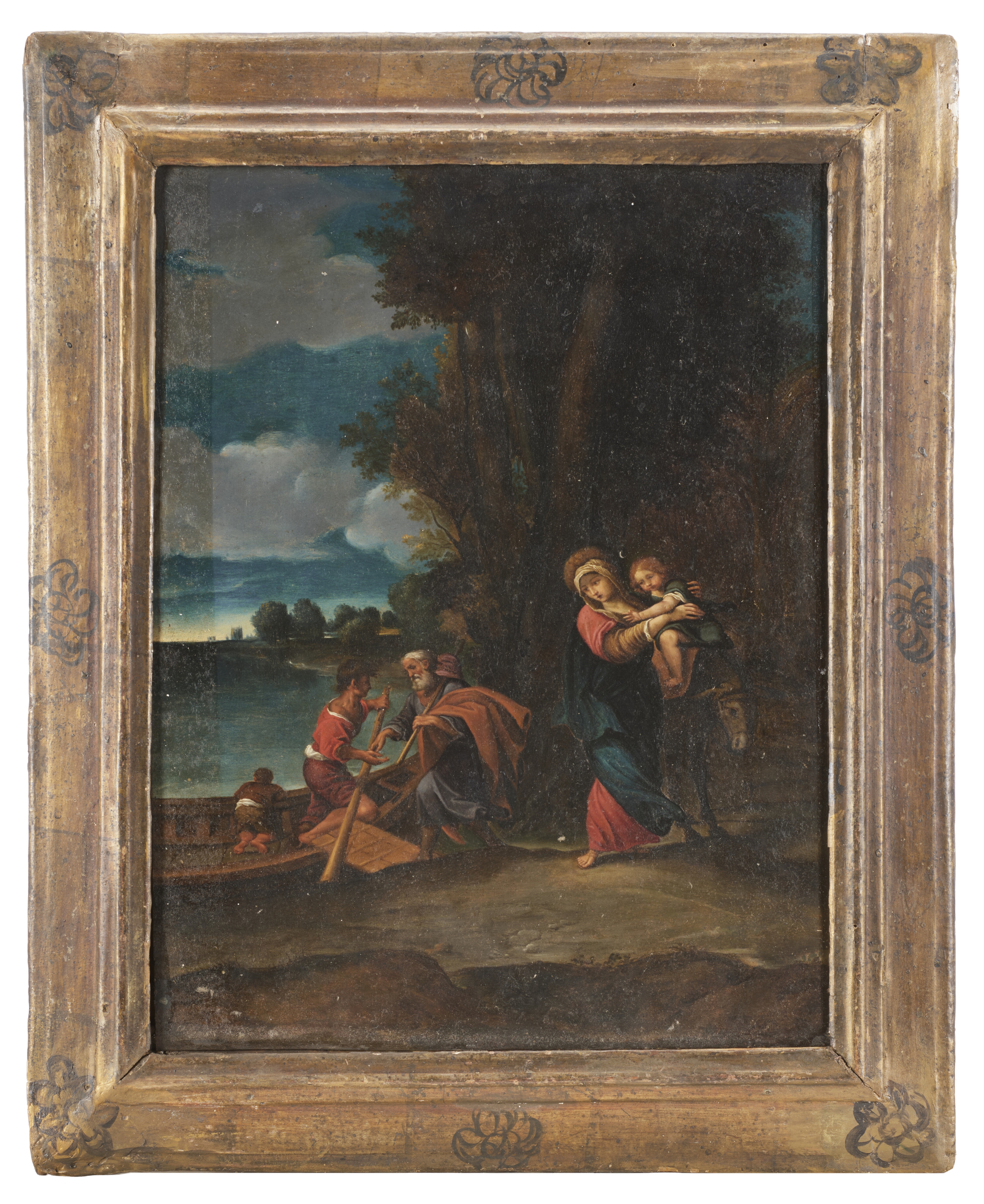 Artwork by Bolognese School, 17th Century, Flight into Egypt, Made of panel