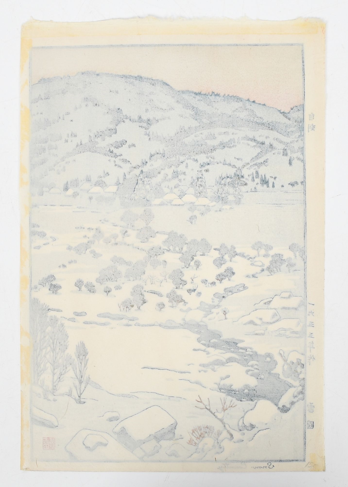 Artwork by Toshi Yoshida, Snow Country, Made of Woodblock Print