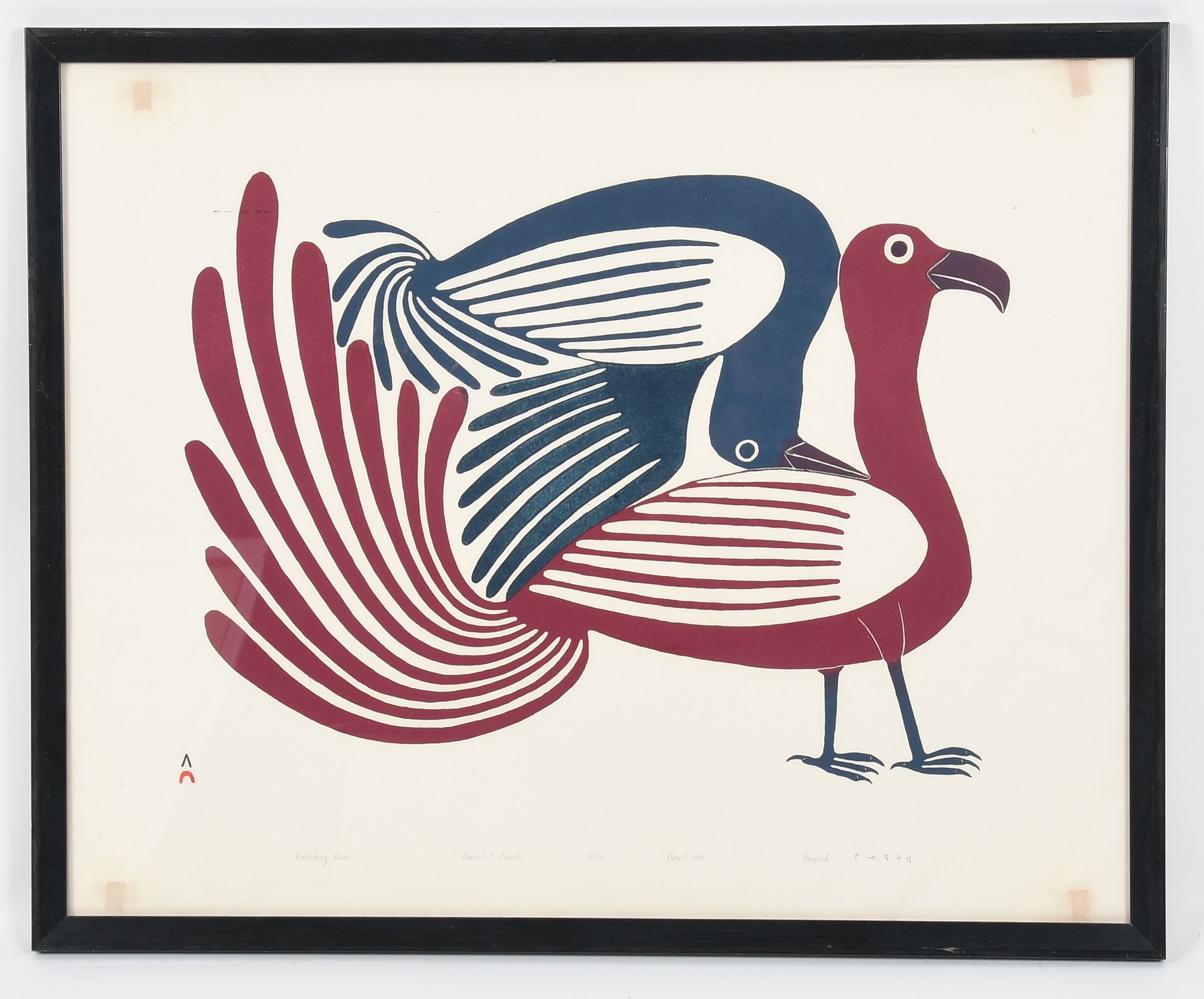 Artwork by Kenojuak Ashevak, Rollicking Birds, Made of Stonecut And Stencil