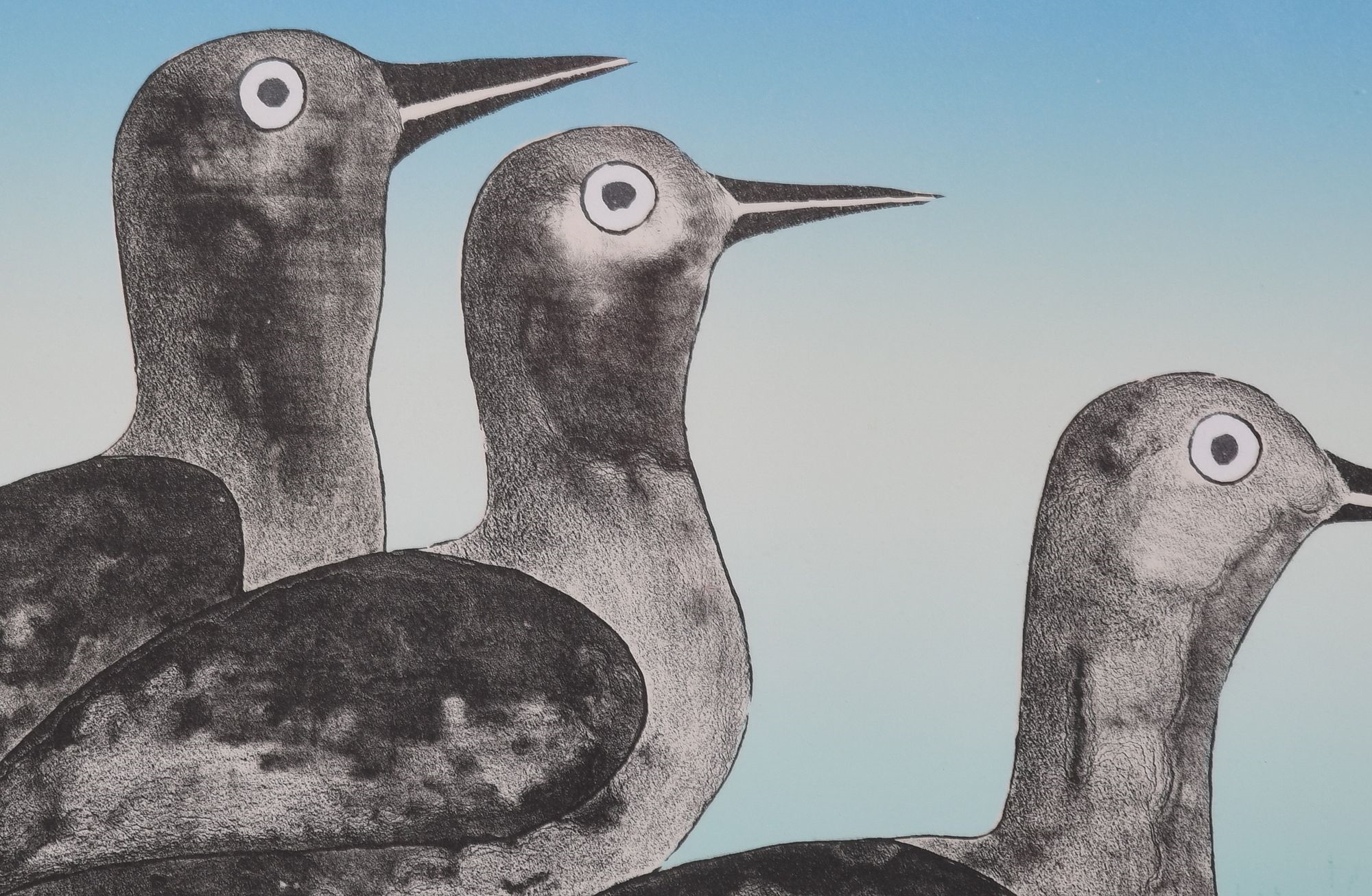 Artwork by Kenojuak Ashevak, Attentive Birds, Made of Lithograph