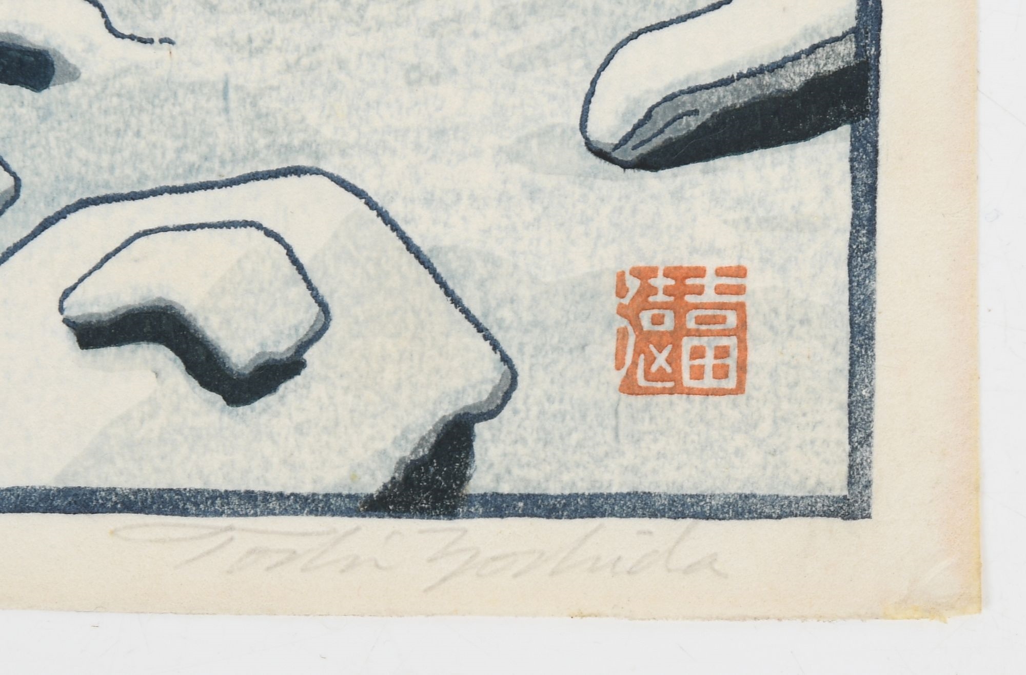 Artwork by Toshi Yoshida, Snow Country, Made of Woodblock Print