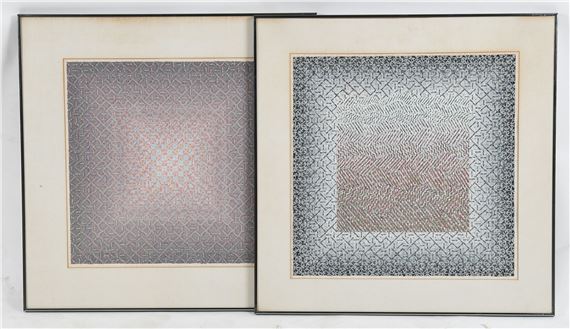 Two Quilt Studies on Paper - Pamela Studstill