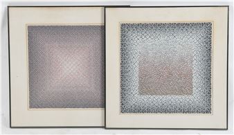 Two Quilt Studies on Paper - Pamela Studstill