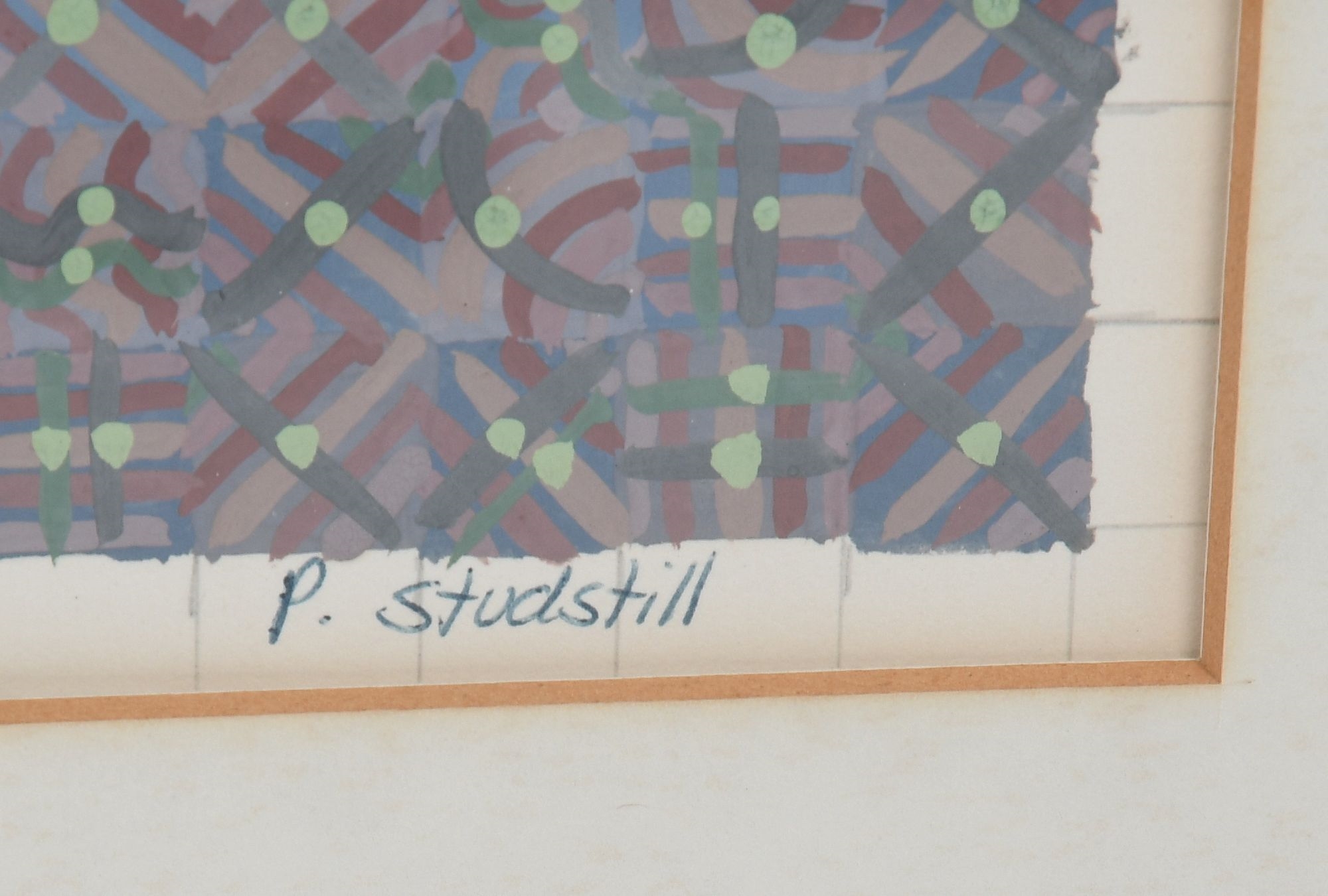 Artwork by Pamela Studstill, Two Quilt Studies on Paper, Made of Gouache On Paper