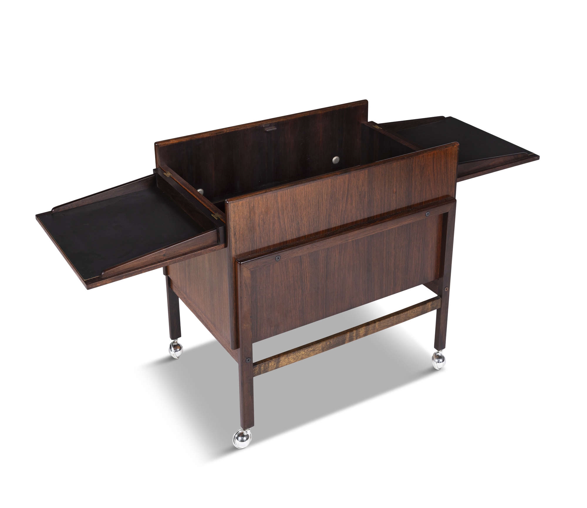 Artwork by Andreas Hansen, A rosewood drinks car by Andreas Hansen for Areebo MÃ¸bler, Made of Rosewood