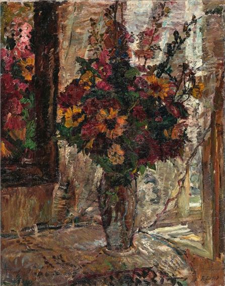 BlumenstrauÃ vor dem Fenster - Reinhold Ewald