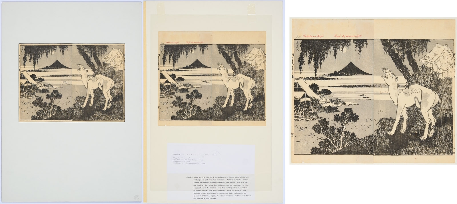 Artwork by Katsushika Hokusai, Aus: Fugaku Hiakkei (Hundert Ansichten des Fuji, Made of Holzschnitte